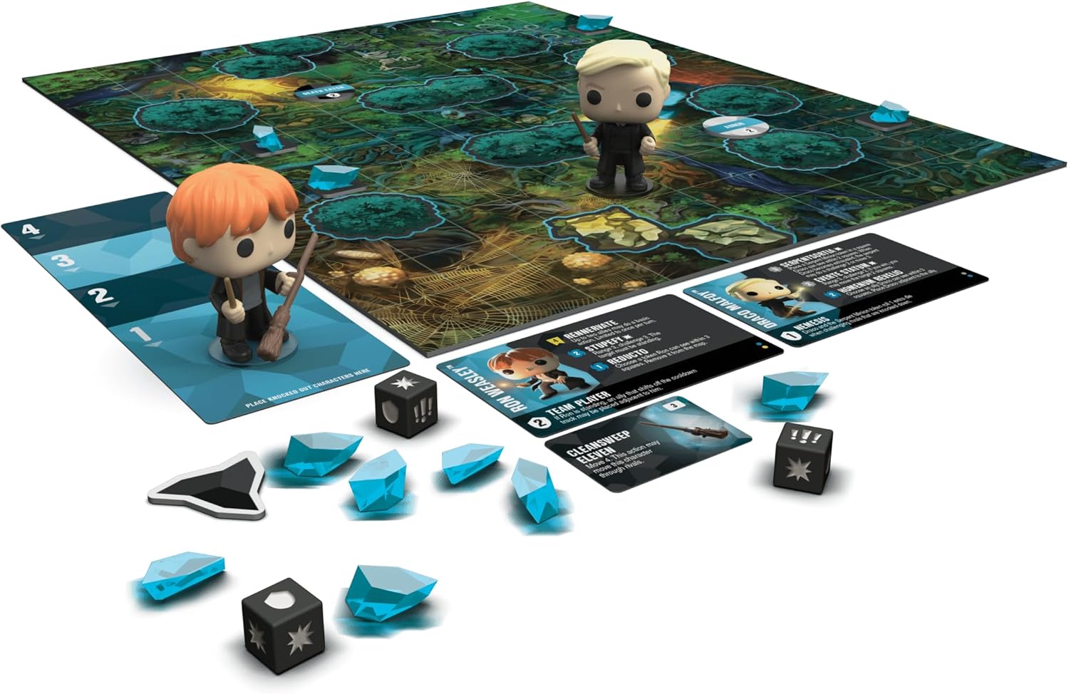Funko Games Funkoverse Harry Potter - French Version - Board Game - Draco Malfoy And Ron Weasley - 3'' (7.6 Cm) POP! - Light Strategy Board Game For Children & Adults (Ages 10+) - Gift Idea
