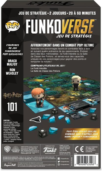 Funko Games Funkoverse Harry Potter - French Version - Board Game - Draco Malfoy And Ron Weasley - 3'' (7.6 Cm) POP! - Light Strategy Board Game For Children & Adults (Ages 10+) - Gift Idea