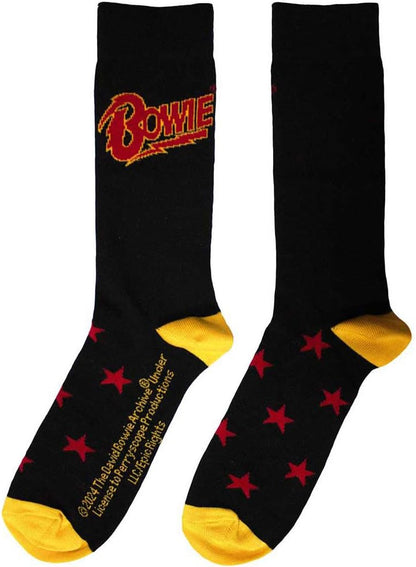 David Bowie Stars Logo Ankle Socks UK Size 6-11, black, UK Size 6-11