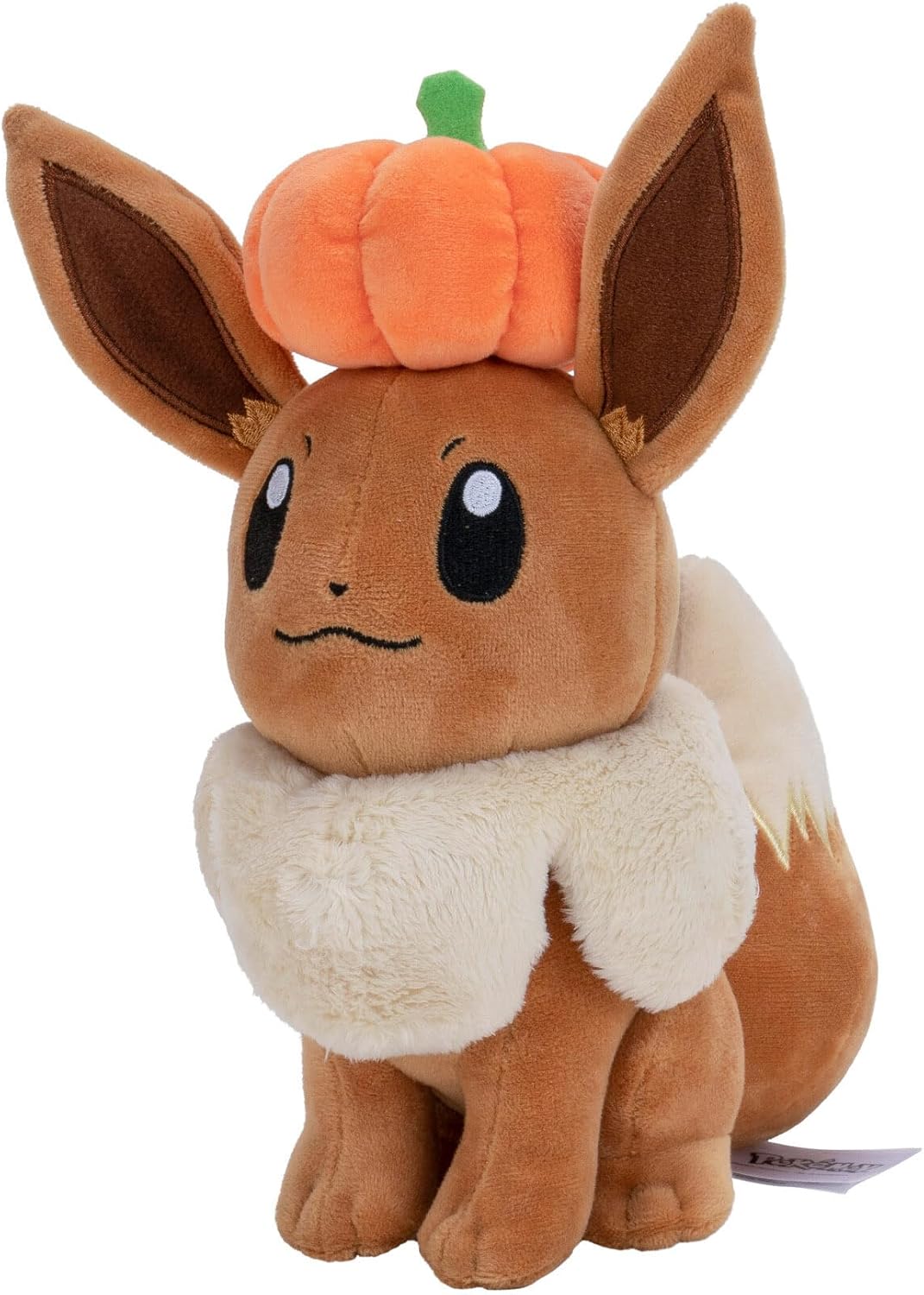Pokemon 8In Seasonal Plush Eevee W/ Pumpkin Accy