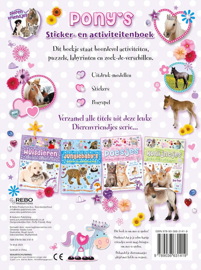 Rebo Publishers - Dierenvriendjes - Pony\`s Sticker- en Activiteitenboek