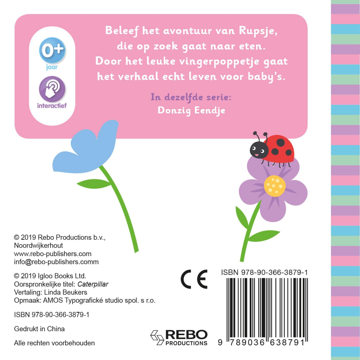 Rebo Publishers - Vingerpopboekje Mini Me - Rupsje