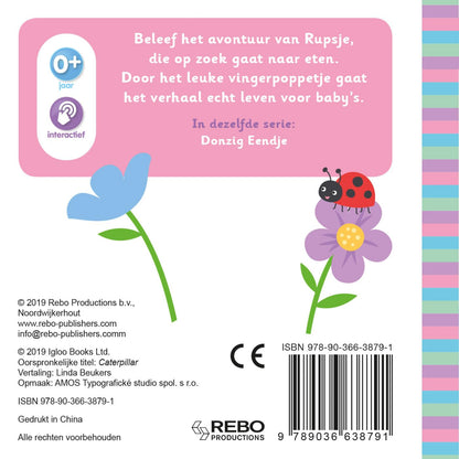 Rebo Publishers - Vingerpopboekje Mini Me - Rupsje
