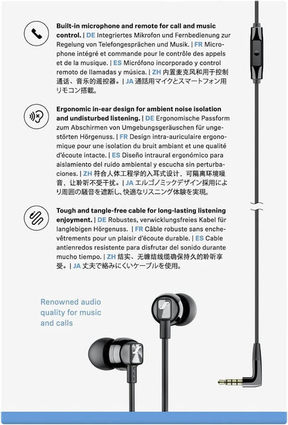 Sennheiser CX 300S In-Ear-Kopfhörer mit Universal Smart Remote ̶̶ Schwarz