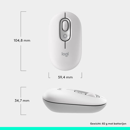 Logitech POP Mouse, Compact and Portable Wireless Bluetooth Mouse With Programmable Buttons and Quiet Clicks, Easy-Switch Between up to 3 Devices, Laptop, Tablet, PC - Off