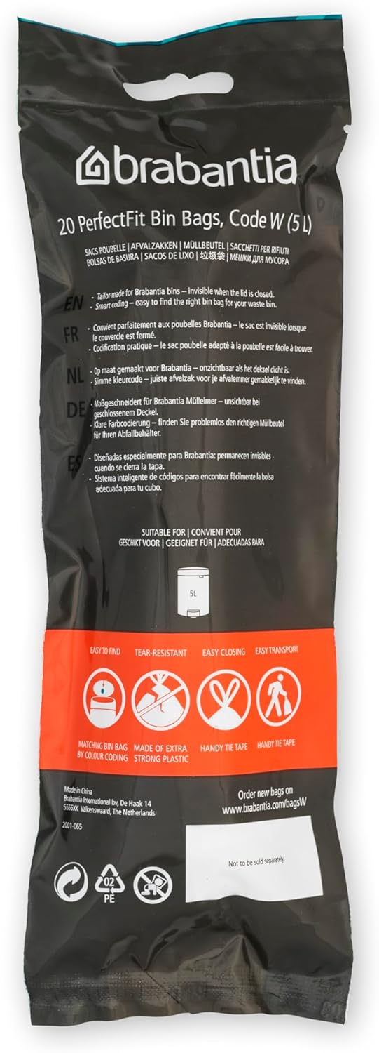 `Brabantia Perfectfit Afvalzak, ( W ) 5L - 20 Stuks`