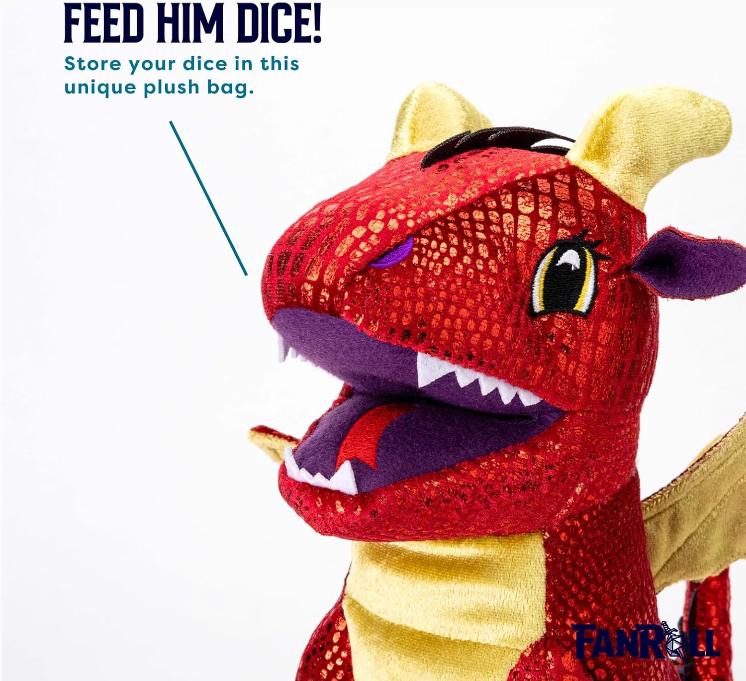 Metallic Dice Games FanRoll Dragon Plush Dice Bag