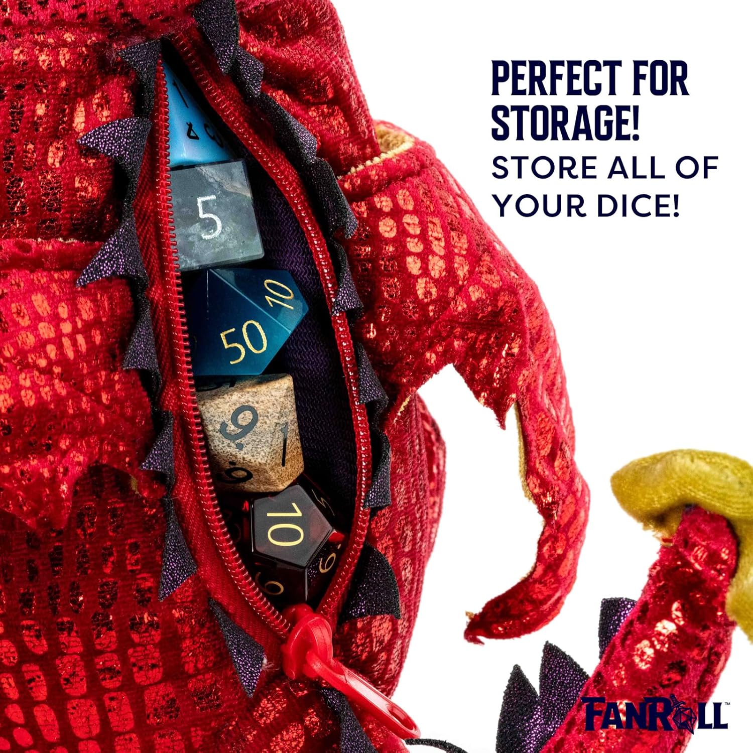 Metallic Dice Games FanRoll Dragon Plush Dice Bag