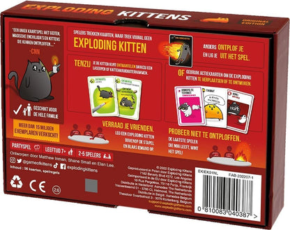 Exploding Kittens NL - Kaartspel - Een partyspel vol met humor! - 7+ - 2-5 spelers - Nederlandstalig