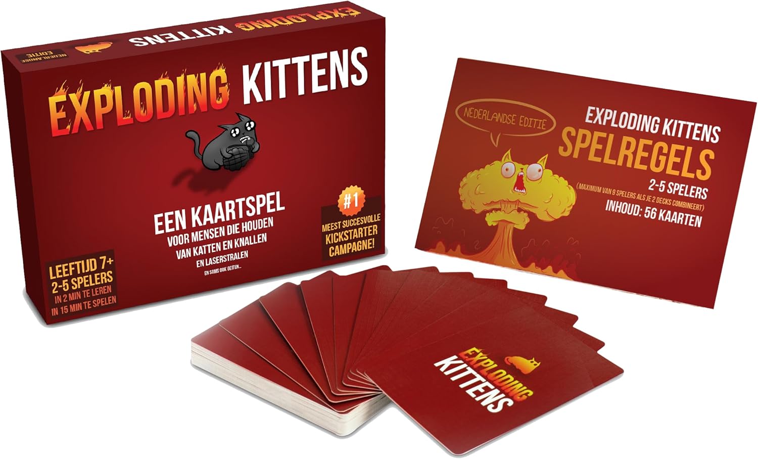Exploding Kittens NL - Kaartspel - Een partyspel vol met humor! - 7+ - 2-5 spelers - Nederlandstalig
