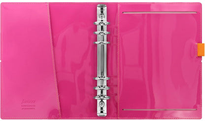 Filofax A5 Domino Patent Organiser - Orange/Pink Stripes