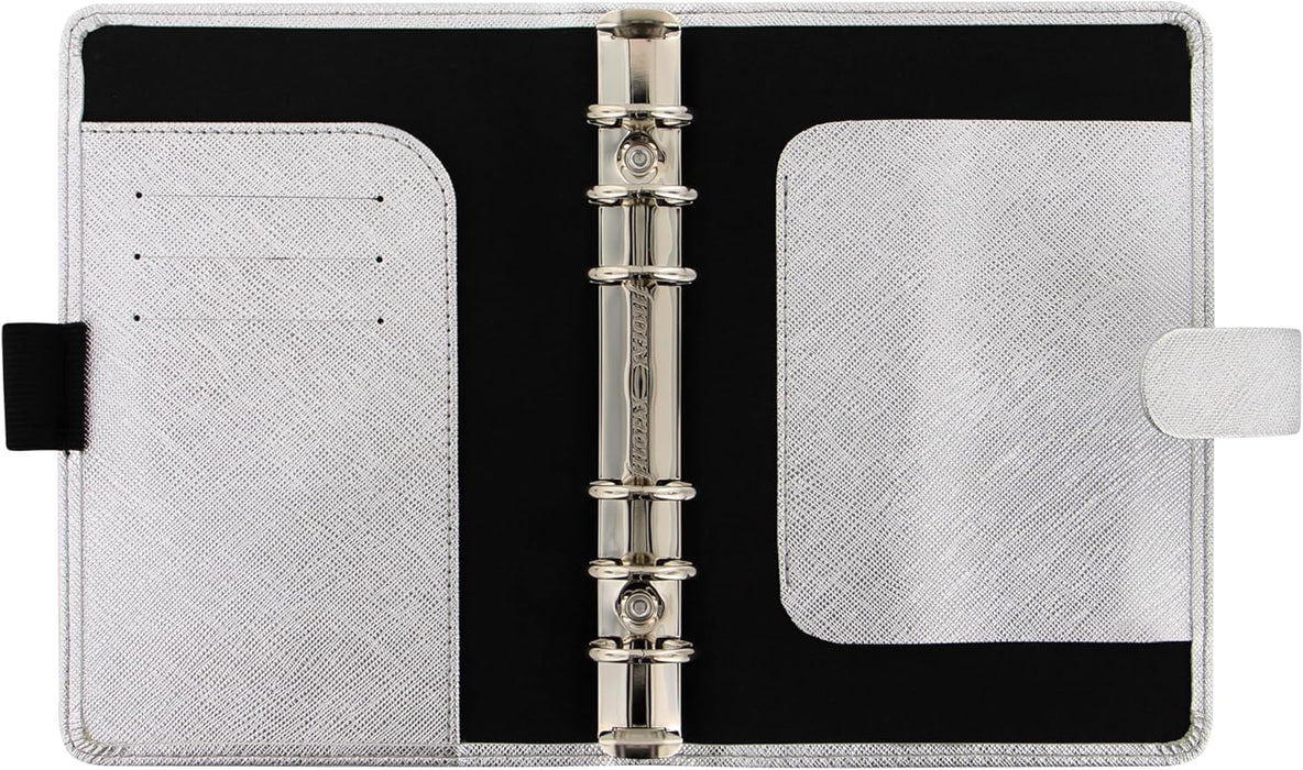 Filofax Personal Saffiano organiser - Metallic Silver 2025 Personal Metallic Silver