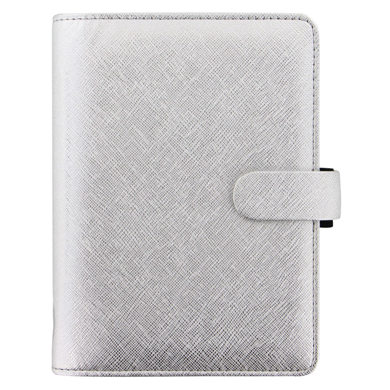 Filofax Personal Saffiano organiser - Metallic Silver 2025 Personal Metallic Silver