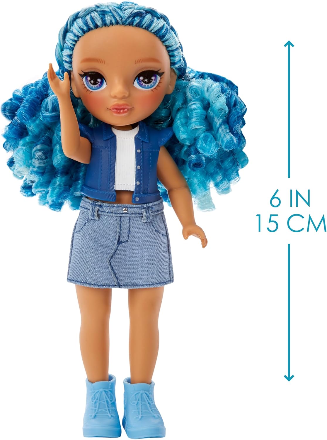 Rainbow High Littles - Sapphire Bradshaw - Small, Posable Fashion Doll – Blue 14 cm Tall Doll with Purse and Magical Pet Yeti - Suitable for Kids and Collectors