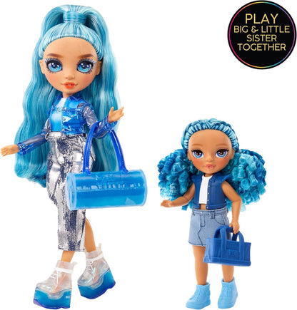 Rainbow High Littles - Sapphire Bradshaw - Small, Posable Fashion Doll – Blue 14 cm Tall Doll with Purse and Magical Pet Yeti - Suitable for Kids and Collectors