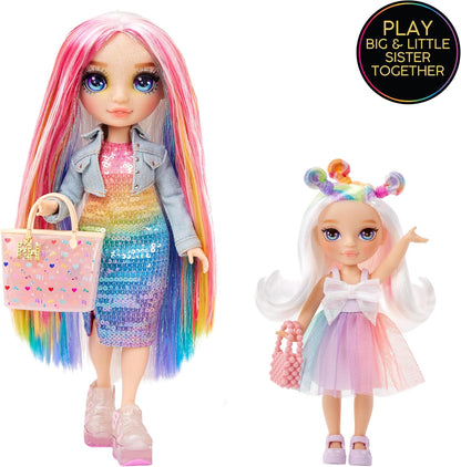 Rainbow High Littles - Opal Raine - Small, Posable Fashion Doll – Rainbow 14 cm Tall Doll with Purse and Magical Pet Unicorn - Suitable for Kids and Collectors