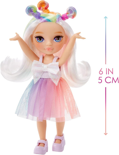 Rainbow High Littles - Opal Raine - Small, Posable Fashion Doll – Rainbow 14 cm Tall Doll with Purse and Magical Pet Unicorn - Suitable for Kids and Collectors