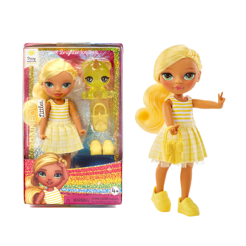 Rainbow High Littles - Daisy Madison - Petite Poupée Mannequin Articulée - Poupée Jaune de 14 cm avec Sac à Main et Ourson Magique - Convient aux Enfants et aux Collectionneurs