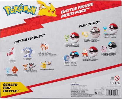 PKW - Battle Figure Multipack (8PK: Tepig, Oshawott, Snivy with Stand, Rotom with Stand, Pikachu #5, Snubull, Alolan Marowak, Luxio) W12