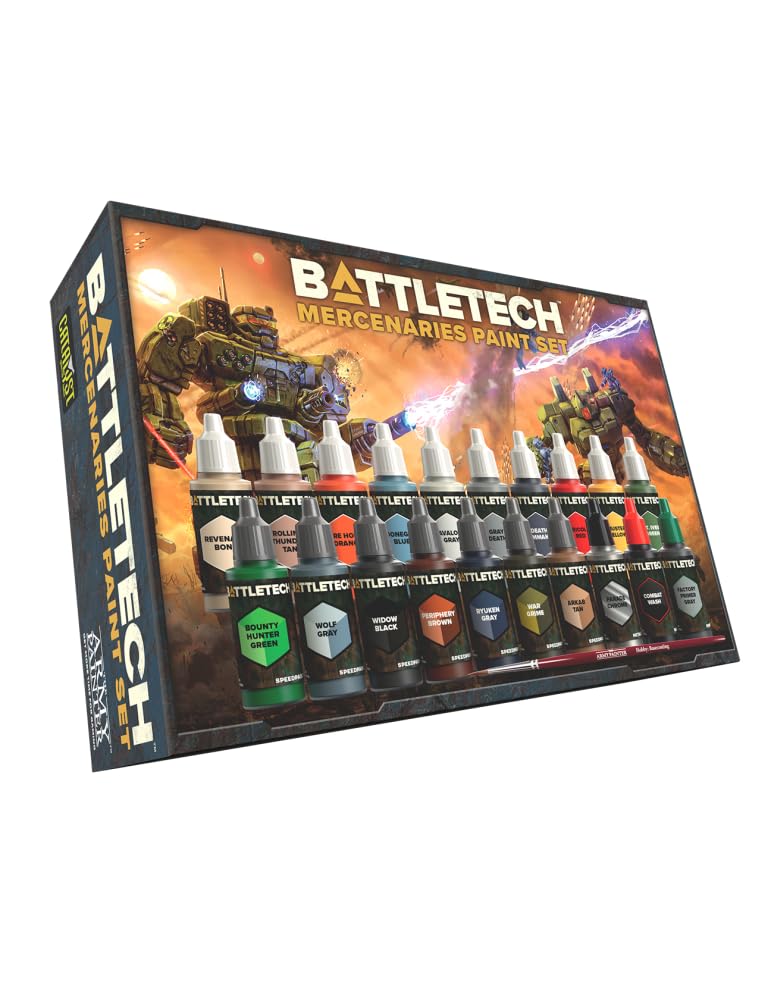 Catalyst Game Labs Battletech Mercenaries Paint Set – Minis Painting Kit Perfect for Battletech Enthusiasts Includes Exclusive Colors Ages 14+