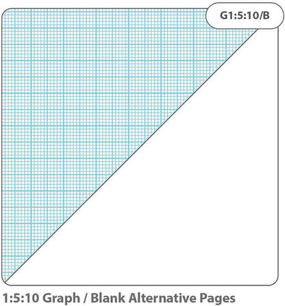 RHINO Graph Paper A4 Pad, 100 Page / 1:5:10mm Ruling, 6 Pack, Grid Paper Pad, for Maths & Science, Office & School Stationery Supplies