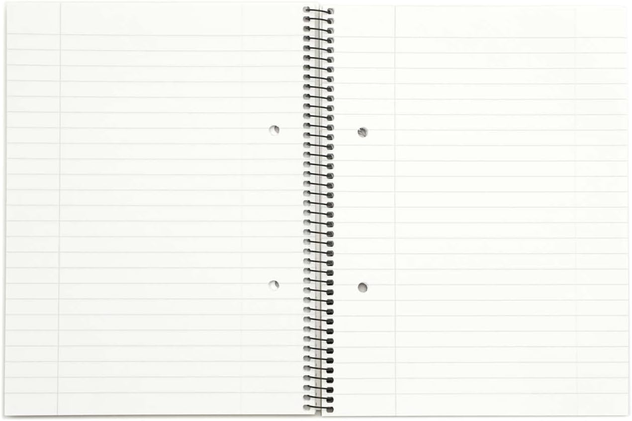 RHINO A5 College Pad, 8mm Lined + Margin, 70-Leaf/140-Page, 10-Pack - Spiral-Bound Pad with Pre-Punched Holes - Ideal for Schools, Students & all Note-Taking