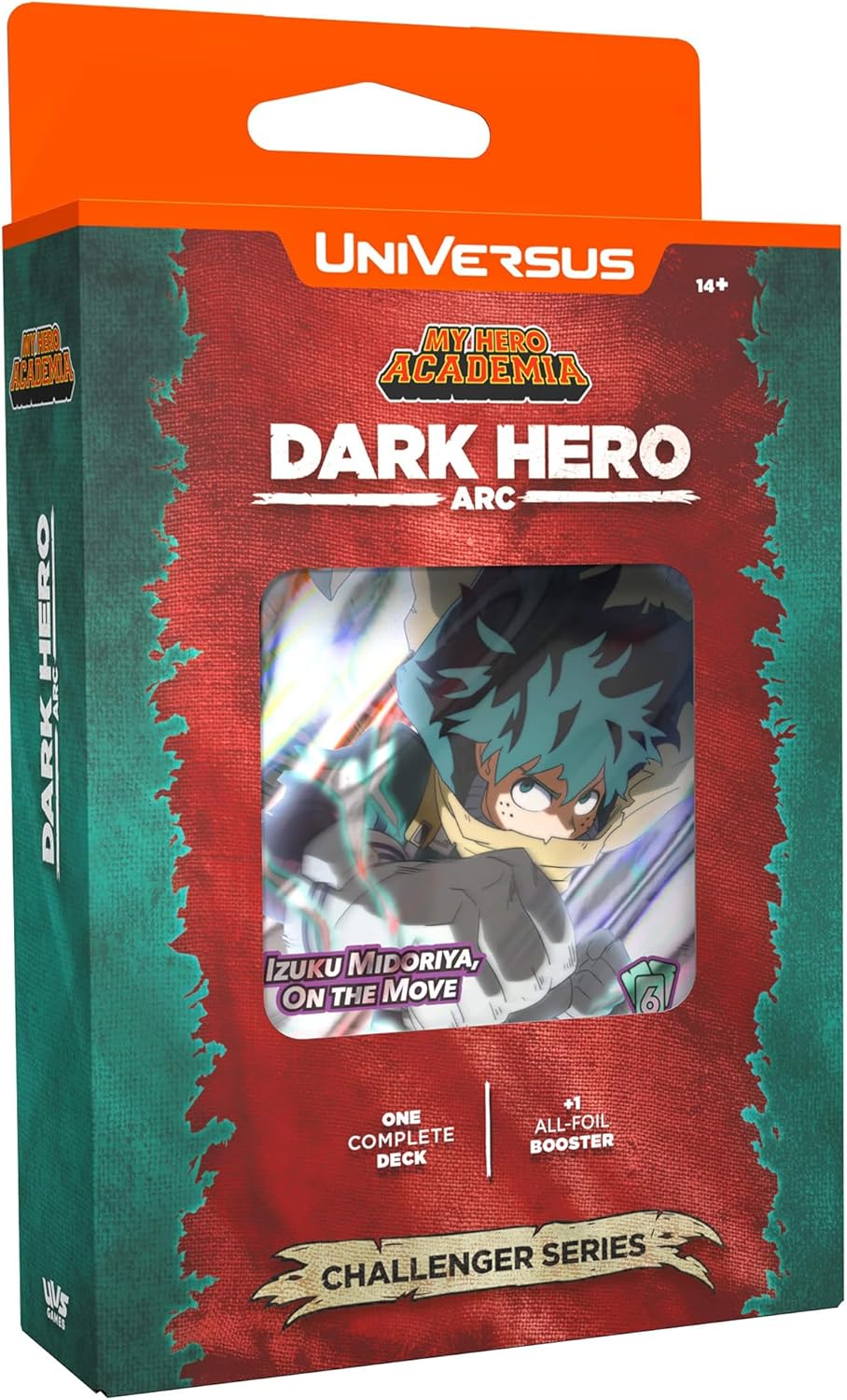 UniVersus: My Hero Academia: Dark Hero Arc Challenger Series - Deck Building Card Game, Double-Sided Deku Character Card, 6 Foil or Alt Art Cards