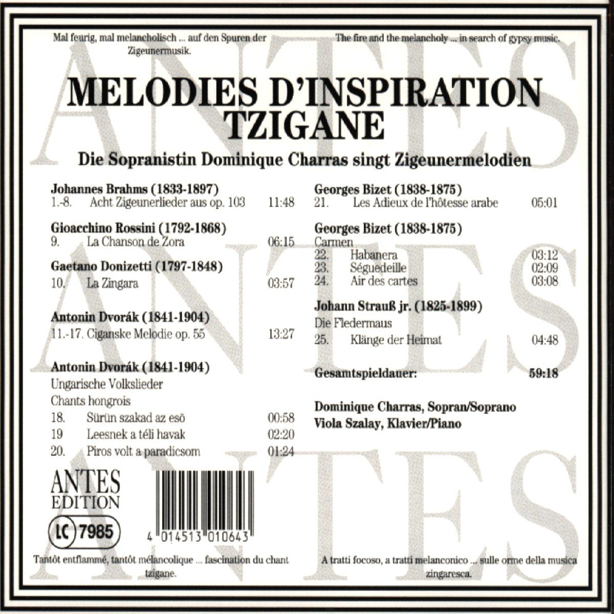 Melodies d'inspiration tzigane (Zigeunermelodien)