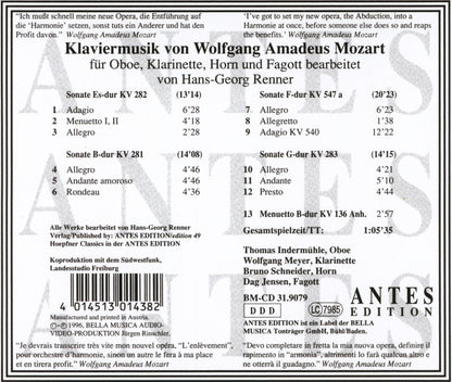 Klaviermusik (Bearbeitungen für Bläserquartett von H.G. Renner)