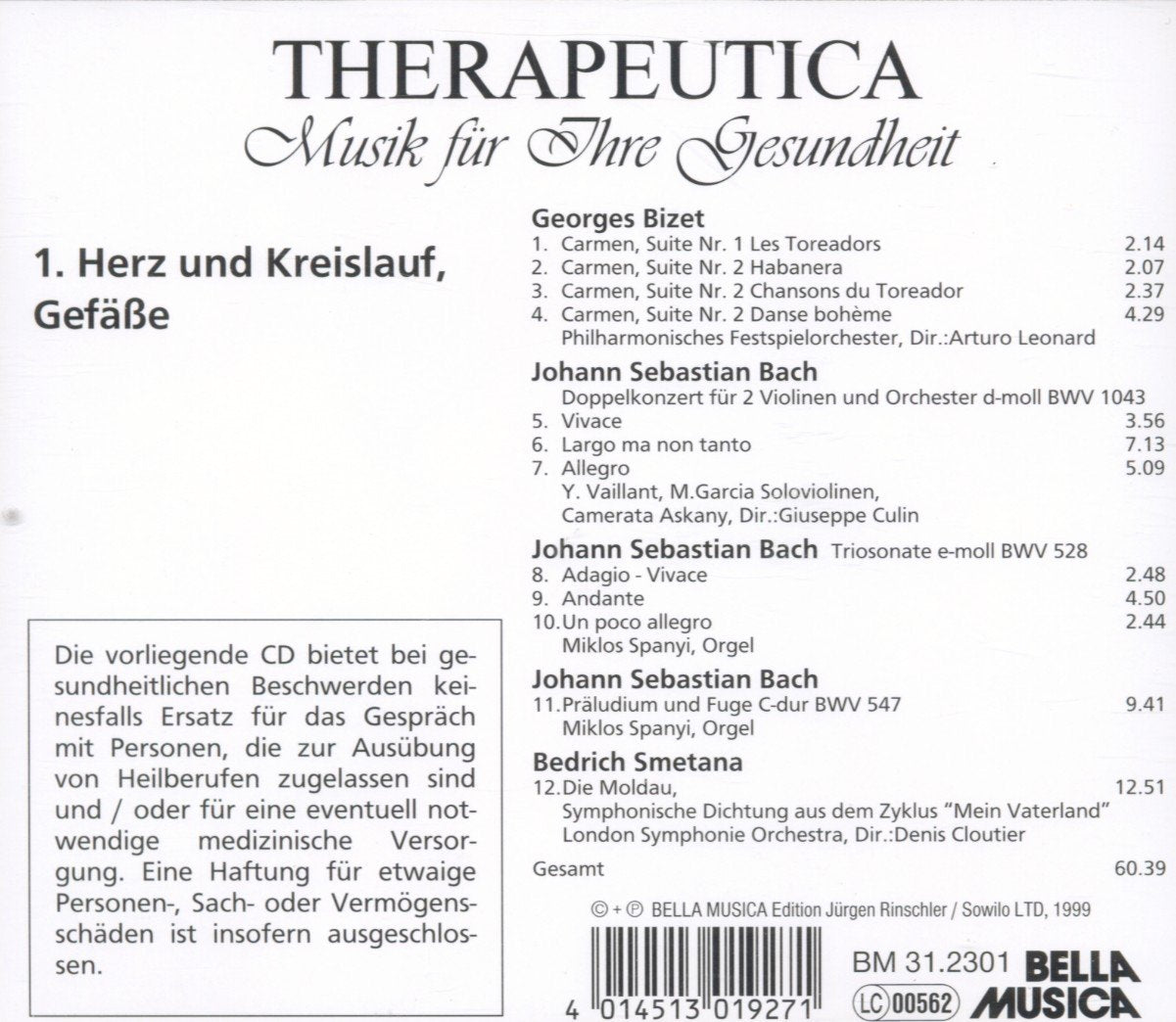Therapeutica - Musik für Ihre Gesundheit - Vol. 1 (Herz und Kreislauf, Gefäße)