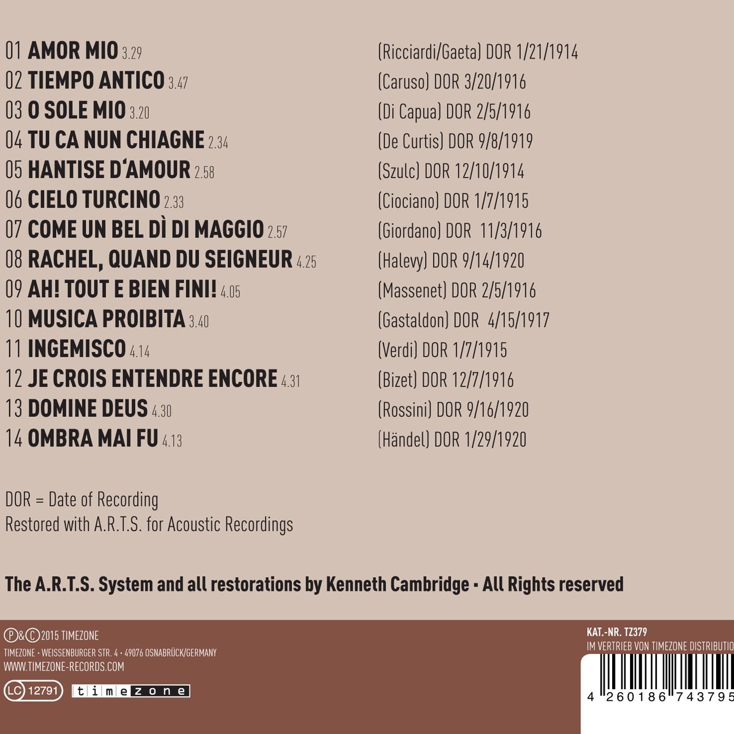 The True Voice of Enrico Caruso Vol.1