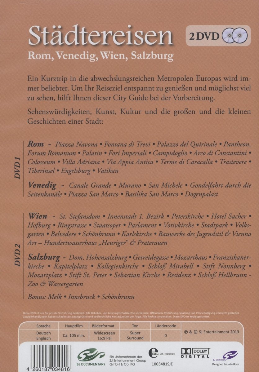Städtereisen - Rom, Venedig, Wien, Salzburg