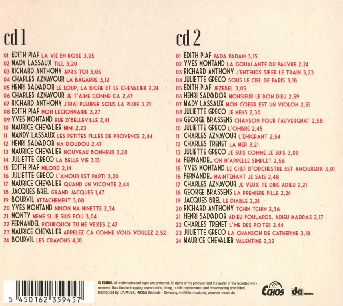 CHANSONS