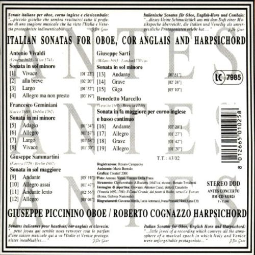 Italienische Sonaten für Oboe, Englischhorn und Cembalo
