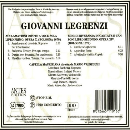 Legrenzi: Solo Cantatas (Acclamationi Divote / Echi Di Ri)