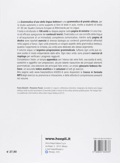 Paola Bonelli / Rosanna Pavan - Grammatica D`Uso Della Lingua Tedesca. Teoria Ed Esercizi Scaricabile Online. Con Cd Audio Formato Mp3