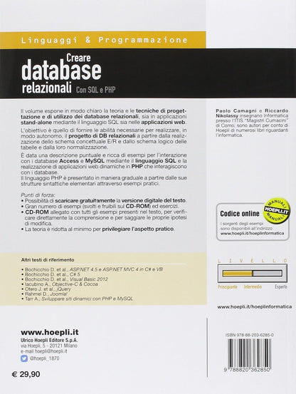 Creare database relazionali. Con SQL e PHP