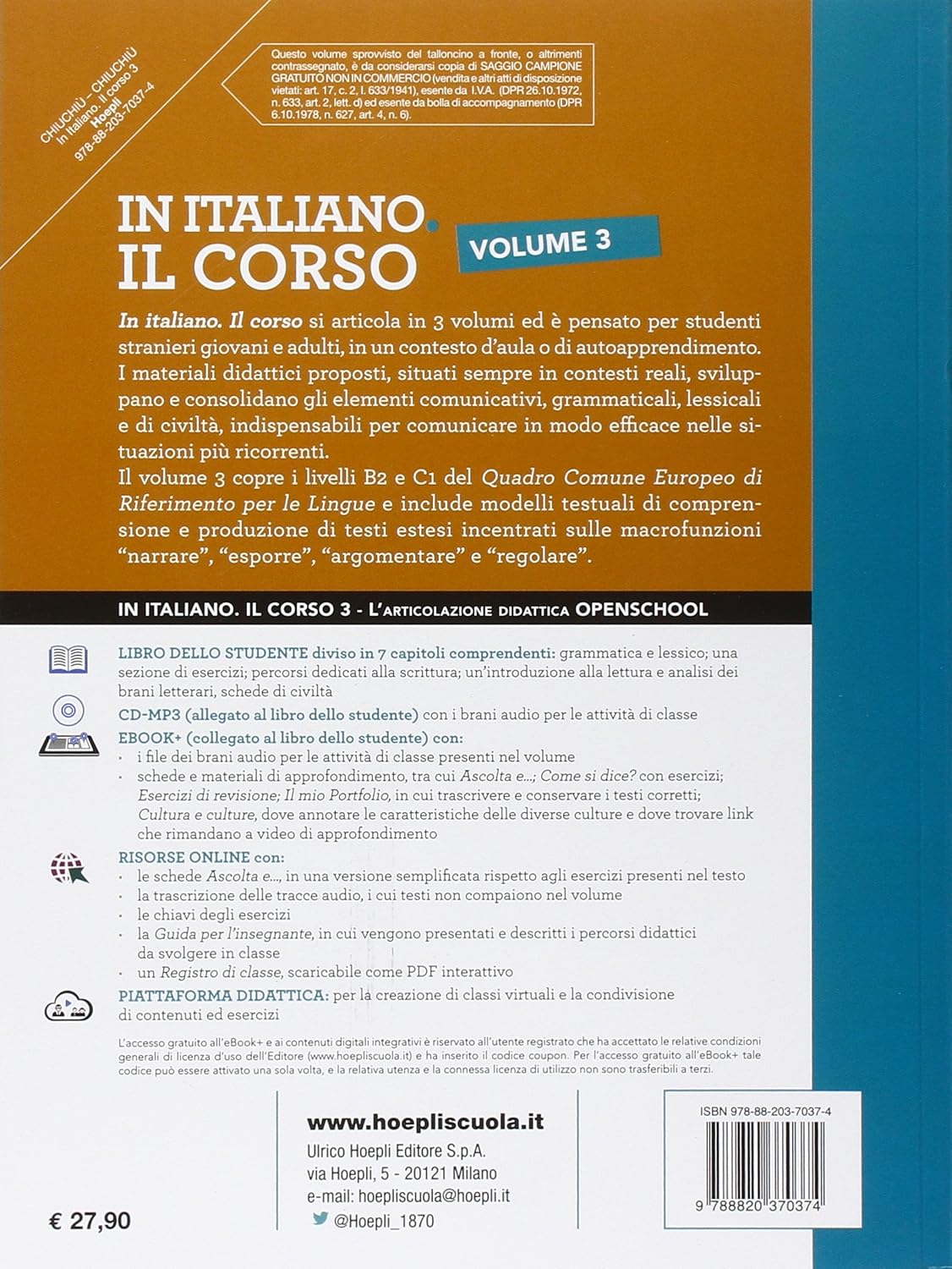 In italiano. Il corso