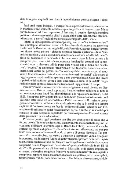 Esoterismo E Fascismo. Storia, Interpretazioni, Documenti