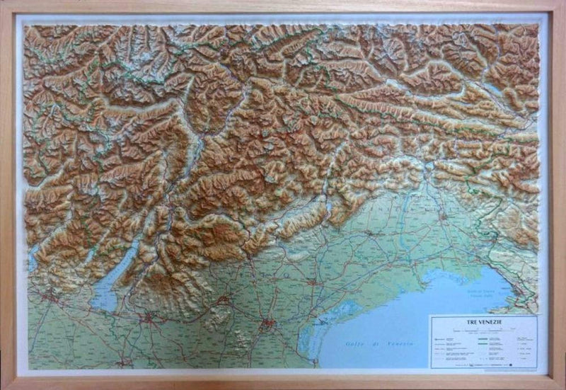 Tre Venezie. 1:350.000 (carta in rilievo senza cornice)