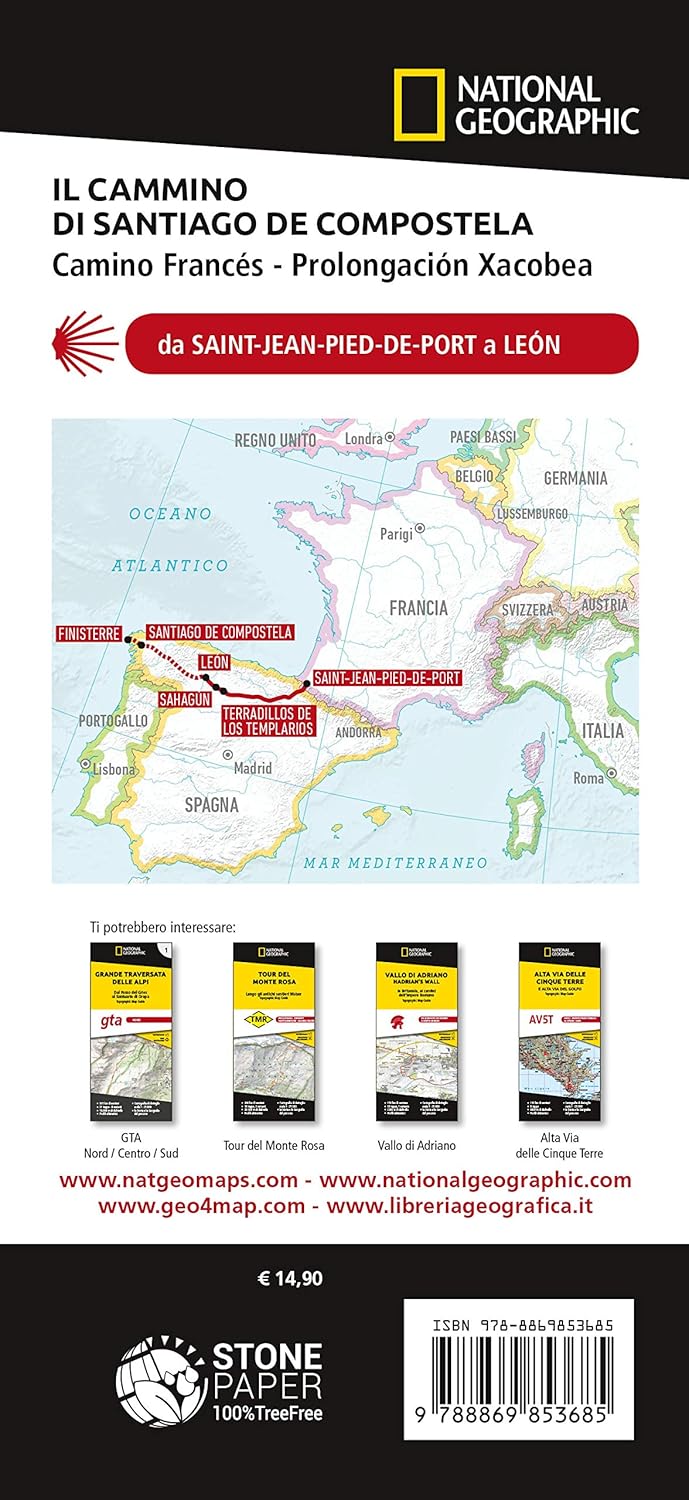 Cammino di Santiago de Compostela 1:50.000. Da Saint-Jean-Pied-de-Port a Leon (Vol. 1