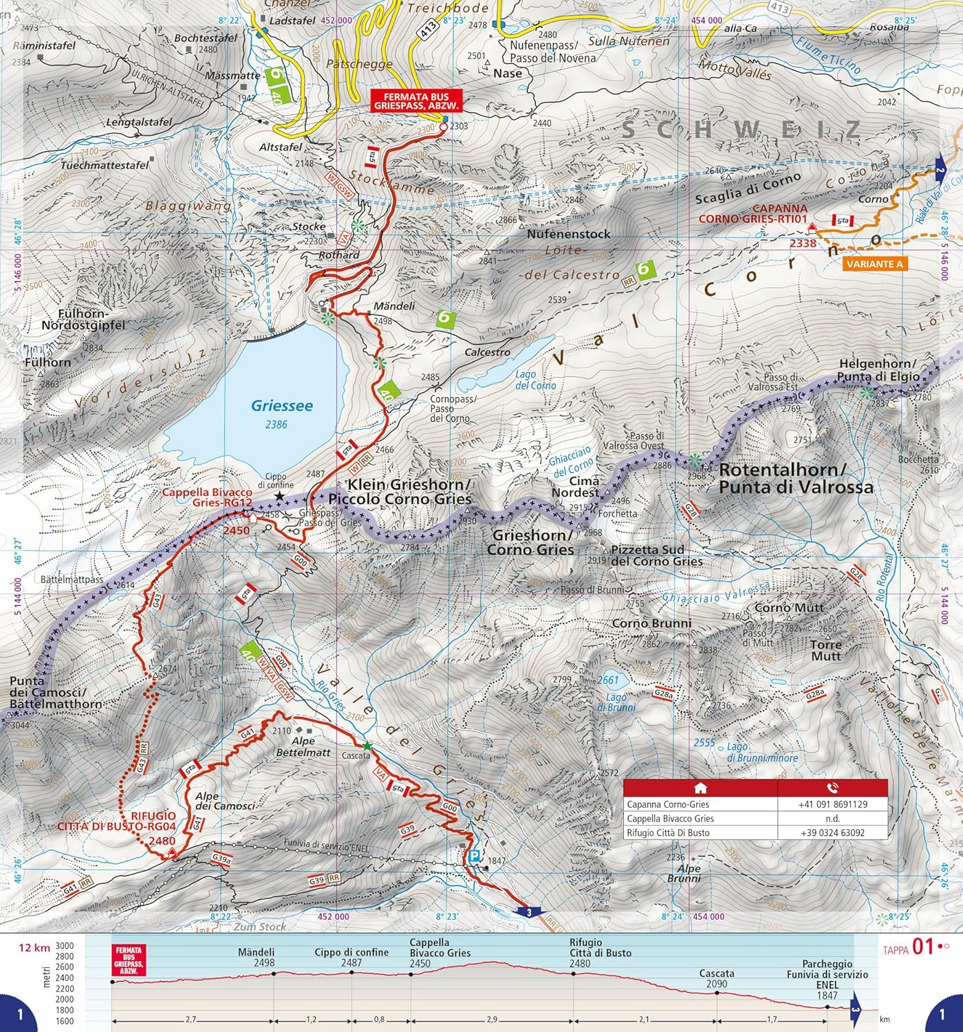 Grande traversata delle Alpi 1:25.000. GTA Nord. Dal Passo del Gries al Santuario di Oropa (Vol. 1