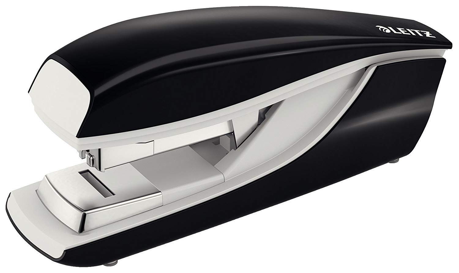 Leitz 55230195 Stapler, 40 Sheet Capacity, Ergonomic Metal Body, Includes Staples, Flat Clinch, NeXXt Range, 55230095 - Black