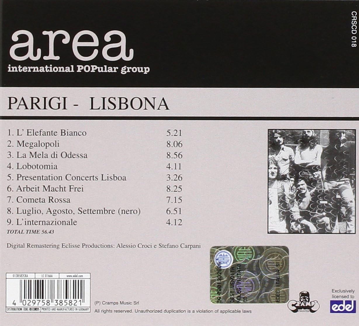 Area - Parigi-Lisbona