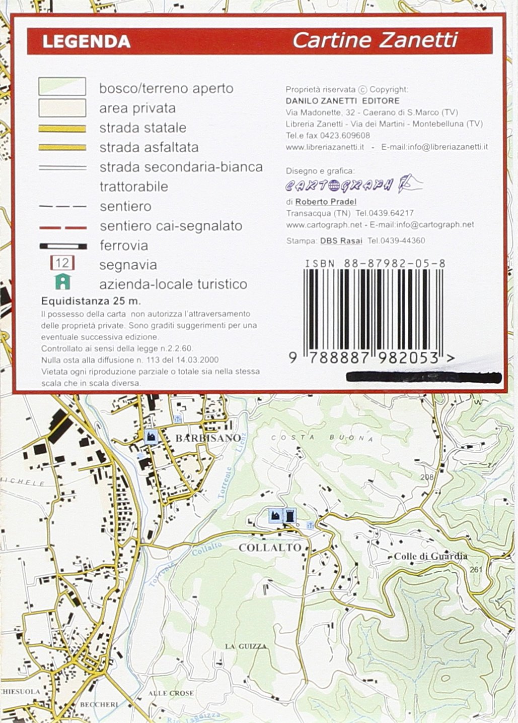 Il Montello. Montebelluna, Rive di Caerano, Grave di Ciano, Quartier del Piave 1:30.000