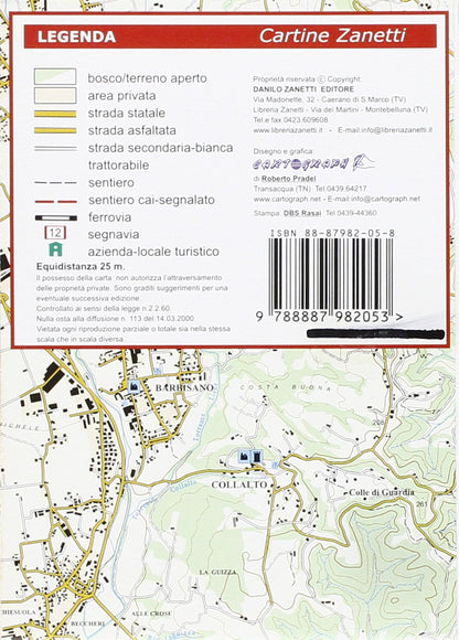 Il Montello. Montebelluna, Rive di Caerano, Grave di Ciano, Quartier del Piave 1:30.000