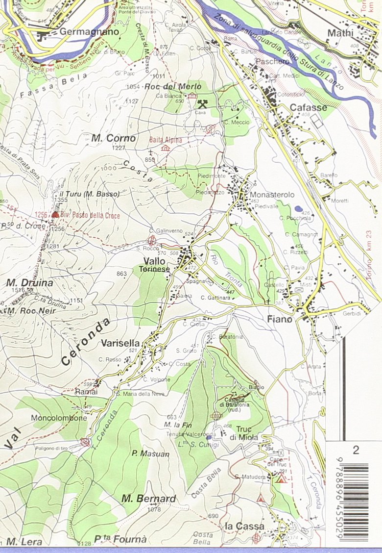 Carta n. 2 Valli di Lanzo e Moncenisio 1:50.000. Carta dei sentieri e dei rifugi