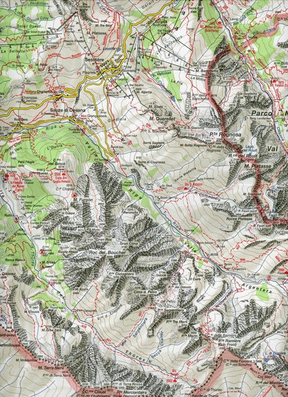 Carta N. 1 Val Di Susa, Chisone E Germanasca 1:50.000. Carta Dei Sentieri E Dei Rifugi