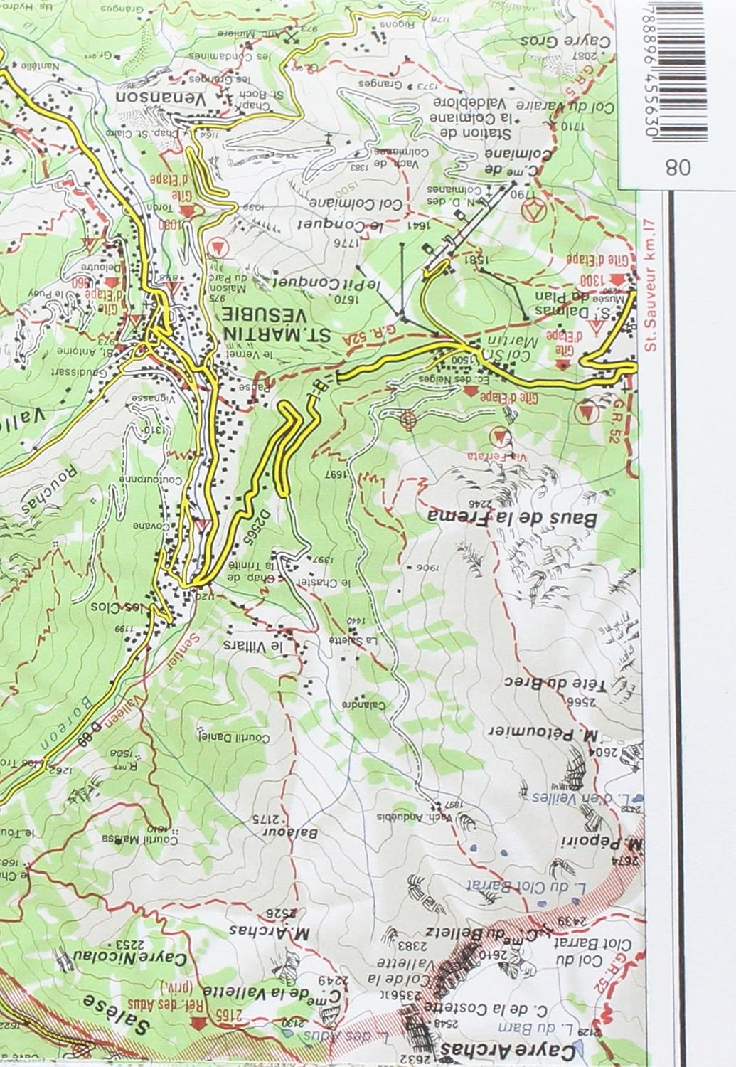 Carta n. 8 Alpi Marittime e Liguri 1:50.000. Carta dei sentieri e dei rifugi