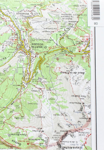 Carta n. 8 Alpi Marittime e Liguri 1:50.000. Carta dei sentieri e dei rifugi
